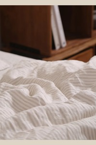 Ensemble de housse de couette en lin rayé, coloré, standard, délavé, à carreaux gingham, vente en gros - Product Image 6