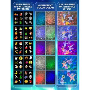 Proyector LED 2 en 1 con Control Remoto HD para Fiestas, Halloween, Navidad, 60 Patrones, IP44 Impermeable, Iluminación Interior para Fiestas - Product Image 2