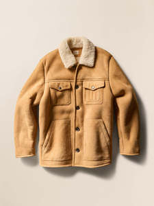 Veste en cuir suédé marron pour homme avec doublure en fausse fourrure, col rabattable, coupe-vent, manteau d'hiver, coupe classique, style décontracté - Product Image 5