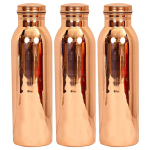 600ml Pure Copper Water Bottle <b>Beautifully</b> Etched and Mirror Polished Small Copper Bottle with Shinny Finish - Product Image 6