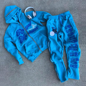 Survêtements Jogger Vintage Unisexe Personnalisés OEM avec Broderie de Patchs, Effet Délavé Acide et Décoloré par le Soleil, Hoodie Évasé 100% Coton - Product Image 4