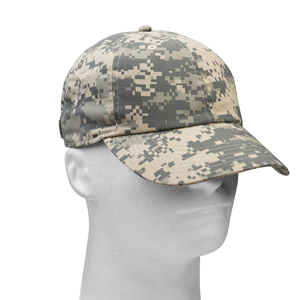Casquette de baseball unisexe camouflage numérique 6 panneaux ajustable pour l'extérieur, chapeau décontracté en toile 100 % polyester - Product Image 2