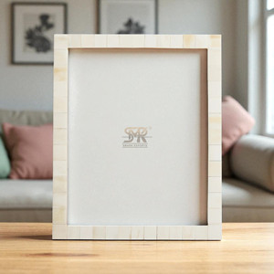 Cadre photo en incrustation d'os blanc Cadre photo élégant fait à la main avec cadre de table décoratif en verre Flexi pour la maison et le bureau - Product Image 3