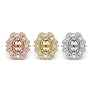 Bague de fiançailles classique en or blanc massif 14 carats, diamant naturel de forme ovale, de haute qualité et précieuse, pour femme. - Product Image 5