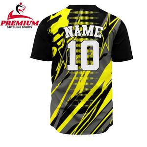 Maillot de baseball personnalisé pour homme, style hip-hop, 100 % polyester, col en V, anti-UV, imprimé, respirant, évacuant l'humidité, séchage rapide, service OEM - Product Image 2