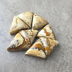 Cabochon de Jaspe Biscuit Naturel, Forme Triangulaire, Dos Plat, Calibré, Pierre Précieuse Non Montée - Product Image 3