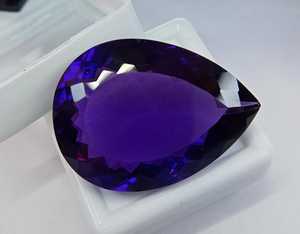 Piedra Preciosa Natural Certificada de Amatista con Corte en Pera, de Alta Calidad, para la Elaboración de Colgantes - Product Image 4