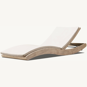 Chaise longue en teck de haute qualité, style moderne, avec coussins moelleux pour l'extérieur, en promotion. - Product Image 1