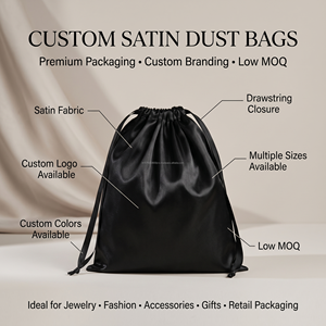 Bolsa negra con cordón para Halloween con estampado de fantasma blanco, bolsa de satén reutilizable para regalos promocionales, bolsa protectora para todo tipo de estaciones - Product Image 5