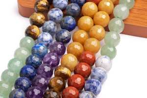 Piedras preciosas naturales multicolor de 7 chakras, microfacetadas, redondas y sueltas para la fabricación de joyas, pulseras, collares y bricolaje. - Product Image 4