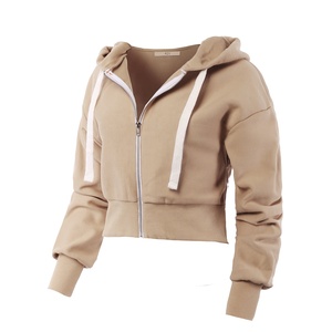 Nouveau sweat à capuche zippé court pour femme, manches longues, 100% coton biologique français, sweat à capuche court d'hiver pour femme - Product Image 6