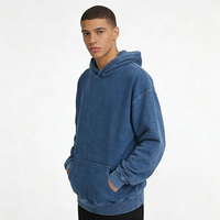 KAAL FITS Sweat-shirt à capuche oversize pour homme, couleur unie, 100% coton French Terry, décontracté, hiver, poche avant, anti-boulochage, 300g
