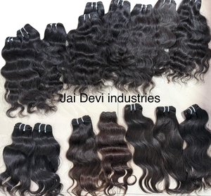 Extensions de cheveux humains vierges indiens à double trame personnalisées de qualité supérieure Style de vague profonde lâche toutes les couleurs corps léger Yaki Water Fumi - Product Image 4