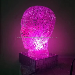 Lampe de table en mosaïque unique côté crâne visage d'homme lampe de table en mosaïque de super qualité lampe de table antique fabriquée en Inde - Product Image 1