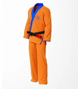 Kimono de Jiu Jitsu Brasileño OEM Naranja con Ribete Azul, 100% Algodón, Transpirable, para Artes Marciales, Uniforme para Adultos - Product Image 3