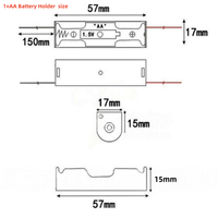Soporte para pilas AA FYX, caja de plástico con 1, 2, 3, 4, 6 u 8 ranuras, con cable, cubierta y clip de resorte, fuente de alimentación para electrónica DIY