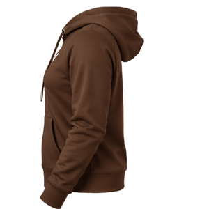 Sweat-shirt à capuche unisexe marron chocolat pour l'hiver, avec poche kangourou, cordon de serrage, manches longues, décontracté, sérigraphié - Product Image 6