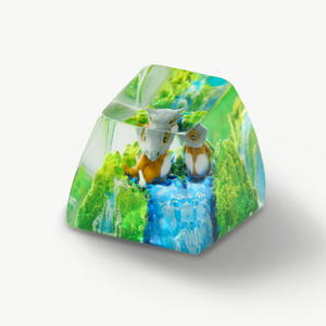 คีย์แคปช่างฝีมือแห่งป่าลึกลับ, คีย์แคปแบบกำหนดเอง, คีย์แคปอนิเมะน่ารัก, คีย์แคปสีเขียว, ชุดคีย์แคป, คีย์แคปไม้ - Product Image 2