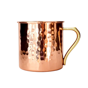 Modern Solid <b>Copper</b> Hammered Mule Mug Stainless Steel Lined <b>Copper</b> Plated Beer Cocktail <b>Cup</b> With Brass Handle For Bar & Home Use - Product Image 4