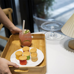 Bandeja de Servir de Bambú Natural Hecha a Mano en Vietnam, Decoración para el Hogar y la Cocina, Utensilios de Cocina Duraderos y Sostenibles, Tabla de Cortar de 2.0 cm de Grosor - Product Image 2