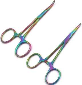 Pinzas Hemostáticas de Acero Inoxidable Multicolores con Bloqueo, Rectas, de Alta Calidad Médica, Marca Dentavex - Product Image 4
