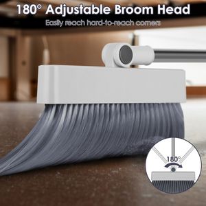 4 in 1 Stainless Steel Handle Broom Dustpan and <b>Squeegee</b> Combo Set Upright Standing Indoor Outdoor Brooms & Dustpans - Product Image 4