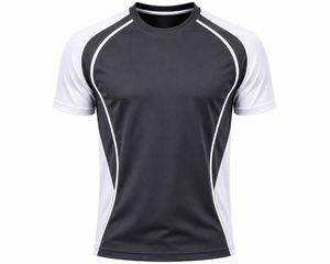 Men's O-Neck Short Sleeve <b>Raglan</b> T-Shirt White Blue Color Blocked Knitted Polyester Quick Dry Sporty Regular Fit - Product Image 3