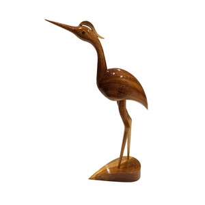 Sculpture d'héron en bois de manguier artisanale |   Décorations en bois d'ébène poli en gros - Product Image 1