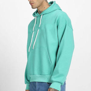 Sweat-shirt à capuche zippé oversize noir tendance pour homme, en molleton épais doublé, épaules tombantes, style streetwear - Product Image 3