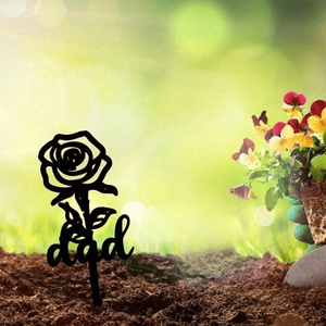 CIFbuy Elegante Lapide Decorativa Impermeabile a Forma di Rosa per Cimitero e Giardino, TikTok per Servizio di Ritiro Temu, Insegne da Giardino - Product Image 5