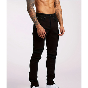 Pantalon évasé en toile robuste et lavable pour homme, taille mi-haute, respirant, séchage rapide, écologique, style vintage, couleur unie, pour le bureau - Product Image 1