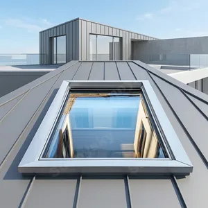 Una ventana de techo de vidrio transparente en un techo de tejas oscuras trae luz solar brillante y limpia dentro del hogar acogedor para que las habitaciones se sientan grandes y cálidas. - Product Image 6