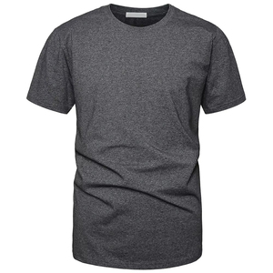 Camiseta de Manga Corta Casual para Hombre, Cuello Redondo, Color Sólido, Diseño Liso, Tejido de Punto, Naranja - Product Image 6