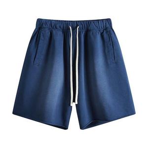 Pantalones Cortos Holgados Personalizados para Hombre, Estilo Vintage, de Algodón Pesado con Efecto Ácido, Cintura con Estampado Puff, Cordón Ajustable, Lavado a la Piedra - Product Image 1