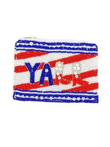 American Flag Embraided Beaded Coin Bag for Parties & Gifting Handmade Beaded Coin Clutch Mini Purse <b>With</b> <b>Zip</b> Closure Mini Bag - Product Image 2
