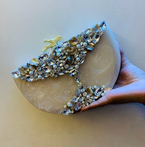 Wholesale <b>Black</b> Marbled Resin Storage <b>Bag</b> <b>Clutch</b> Crystal Bead Evening Handbag Rhinestone Bridal <b>Wedding</b> Party Purse Manufacturer - Product Image 6