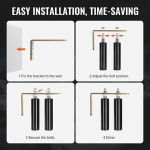 Kit per Cancello Scorrevole Resistente Nero con 6 Rulli e Staffa a L Universale Regolabile per Porte e Finestre Scorrevoli - Product Image 6