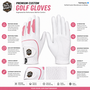 Gants de golf en cuir Cabretta respirant, style nouveau, authentiques, à doigts entiers, accessoires sportifs personnalisés, gants de golf en cuir - Product Image 4
