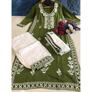 ผ้าเรยอนผ้าฝ้ายปักลายพื้นด้านล่าง - Product Image 2