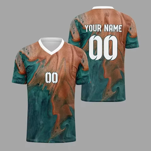 เสื้อฟุตบอลคอวีแบบมืออาชีพ ยูนิเซ็กซ์ แขนสั้น ผ้าโพลีเอสเตอร์ ซับเหงื่อ แห้งเร็ว แบบเรียบ - Product Image 1