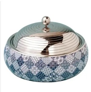 Casserole élégante en métal avec couvercle, chauffe-plat isolé pour la maison, les mariages, la restauration, les hôtels, conteneur alimentaire - Product Image 5
