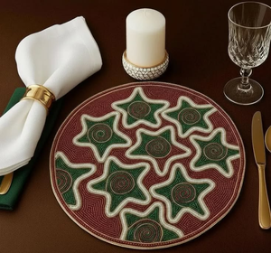 Needlework Beaded Placemat Best for Table Decor Home Decor Coaster Mat Beaded Customized Design by glowin fashion - Product Image 1