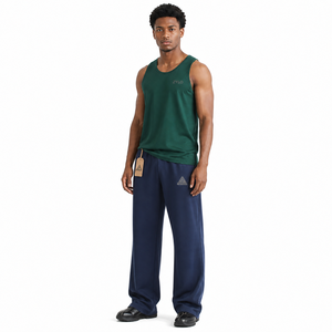 High Quality 100% Cotton Canvas Heavyweight Eco-Friendly Casual Hip Hop Sweatpants Oversized Straight Leg Breathable Drawstring - Product Image 5