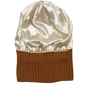 หมวกไหมพรมสวมศีรษะทำจากผ้าขนสัตว์สำหรับผู้หญิงบุผ้าซาตินสำหรับเดินชายหาดอเนกประสงค์สไตล์ยุโรปอเมริกัน - Product Image 4