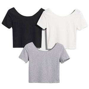 High Quality Breathable <b>Compressed</b> Women's Quick Dry O Neck Short Sleeve T Shirt Customized Terry Fabric Silk/Cotton Regular Fit - Product Image 1