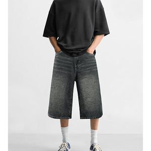 Pantalones Cortos de Mezclilla con Logotipo Personalizado, Estilo Acid Wash, Streetwear Vintage, Corte Holgado, de Algodón, OEM - Product Image 6