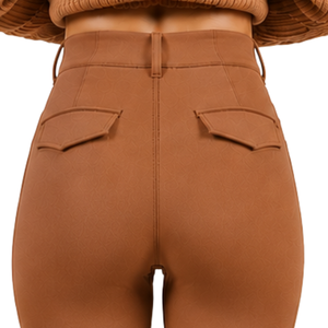 <b>Women</b> Equestrian Riding Pants Brown High Waist Stretch Horse Riding Breeches Slim Fit With Front <b>Back</b> Pockets Professional - Product Image 6
