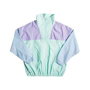เสื้อแจ็คเก็ตกันลมไนลอน 100% สำหรับผู้หญิง แบบสั่งทำพิเศษ ทรงโอเวอร์ไซส์ คอสูง ซิปด้านหน้า เสื้อแจ็คเก็ตสปอร์ตลำลองสำหรับผู้หญิง สีบล็อก - Product Image 4