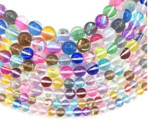 Cuentas de Cristal Natural |   Cuarzo Fresa, Cuarzo Transparente, Cuarzo Arcoíris |   Piedra Preciosa Curativa de 6 mm y 8 mm para la Fabricación de Joyas |   Venta al por mayor - Product Image 1