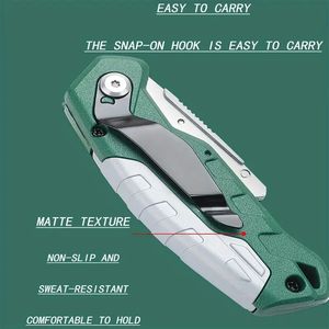 Set di 2 coltelli multiuso retrattili con 5 lame, manico pieghevole in plastica PTR, blocco di sicurezza e custodia per lame integrata - Product Image 1